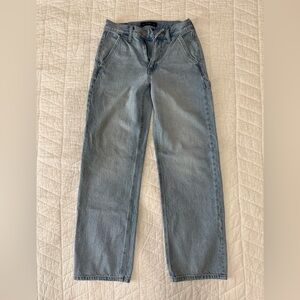 Aeropostale Women's High Rise Baggy Jeans - Light Blue